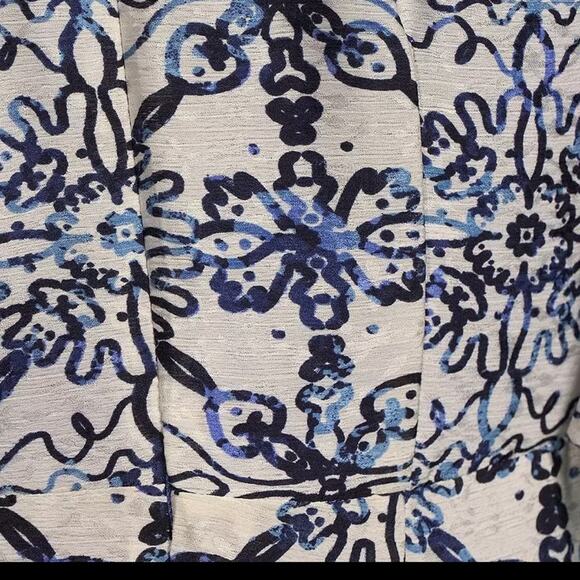 NEW Taylor Blue Floral Cut Out Midi Dress Short Flutter Sleeve Size 6 MSRP $138 - Picture 4 of 9